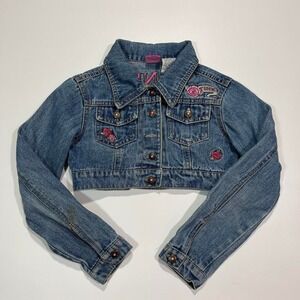 Vintage Y2K Disney Tinker Bell Cropped Denim Jacket
